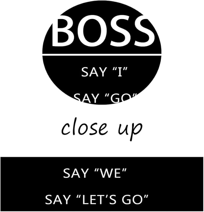 Inspirational Wall Art Boss Leader Difference Black Positive Canvas Poster Painting Prints Wall Pictures for Living Room Office Home Decor Framed Artwork [12''W x 18''H]