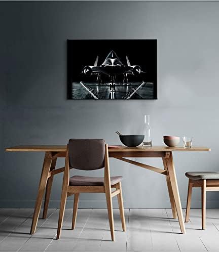 Mistyefly Airplane Decor Canvas Wall Art SR-71 Blackbird Strategic Reconnaissance Aircraft Picture Artwork Aviation Gifts for Home Bedroom Office Ready to Hang (12'Hx18'W)