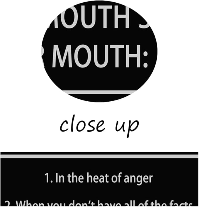 Inspirational Canvas Wall Art When to Keep Your Mouth Shut Don't Open Your Mouth Life Learning Poster Prints Artwork for Living Room Modern Home Decor Painting Stretched and Framed [18''Wx 24''H]