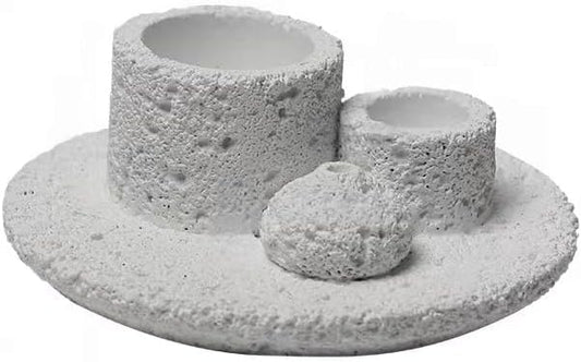 4 in 1 Cement Holder for Incense Sticks/Palo Santo/Sage Sticks/Candle