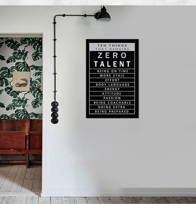 Inspirational Canvas Wall Art Ten Things That Require Zero Talent Quote Motivational Poster Canvas Painting Prints Wall Pictures for Living Room Office Home Decor Framed Artwork [24''W x 36''H]