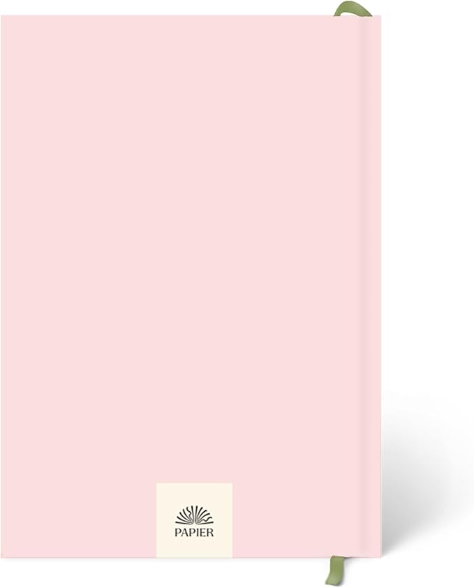 Papier Daily Wellness Journal Diary - Baby Pink, 8.46" L x 6.02" W | Hardback Cover Wellbeing, Gratitude & Mindset Diary for Personal Growth, Mindfulness & Reflection | Track Goals, Sleep & Lifestyle