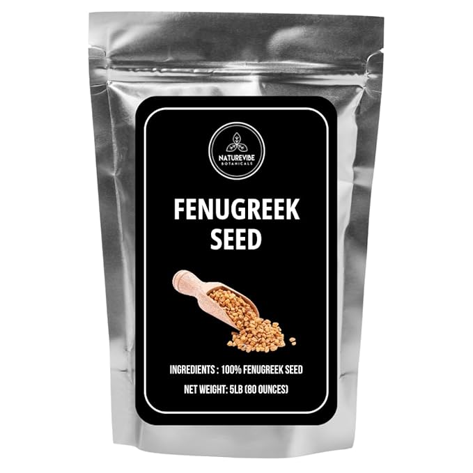 Naturevibe Botanicals Fenugreek Seeds Whole, 5lbs | Methi seeds | Gluten Free & Non-GMO | Hair and skin health (80 ounces)