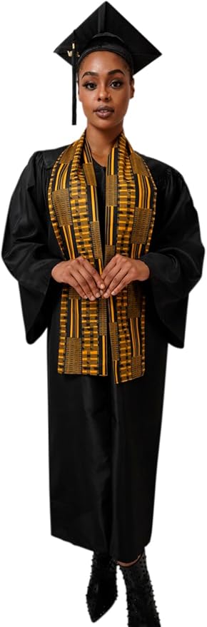Dupsie's 1pc Kente African Print Graduation Stole, Made in Africa Black History, Festivals, Cultural, HBCU, Graduate, Schools