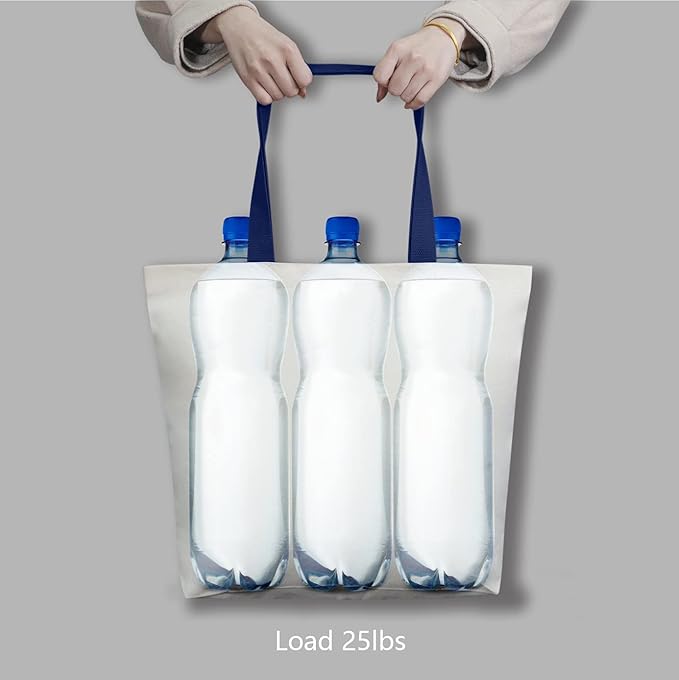 TOPDesign 2-Pack Canvas Tote Bags with Magnetic Snap, Reusable Grocery Shopping Bags, DIY Your Creative Designs