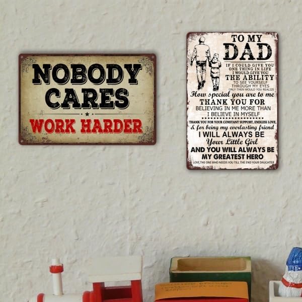 Gym Posters For Home Gym Nobody Cares Work Harder Gym Tin Sign Wall Art Metal Decor Boxing Poster Funny Garage Motivational Posters 8x12 Inch