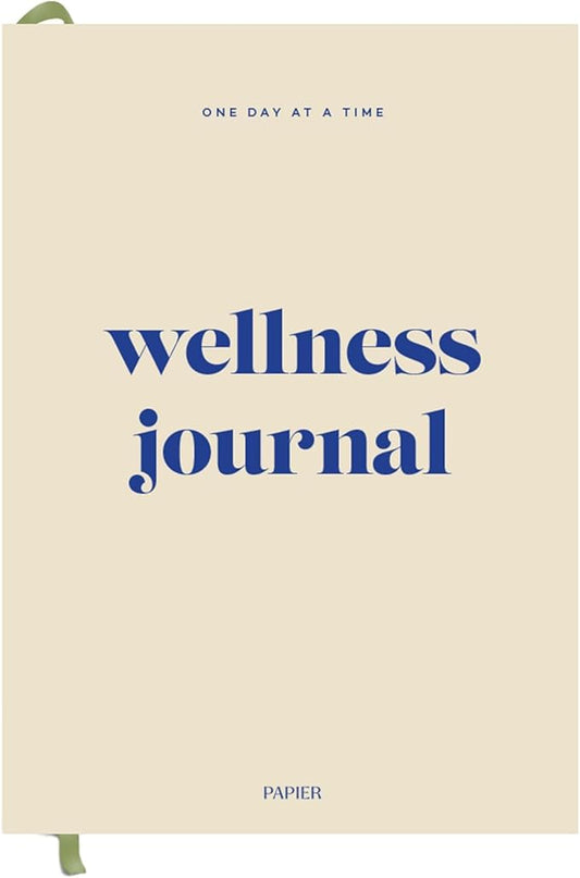 Papier Daily Wellness Journal Diary - Beige, 8.46"L x 6.02"W | Hardback Cover Wellbeing, Gratitude & Mindset Diary for Personal Growth, Mindfulness & Reflection | Track Goals, Sleep & Lifestyle Habits