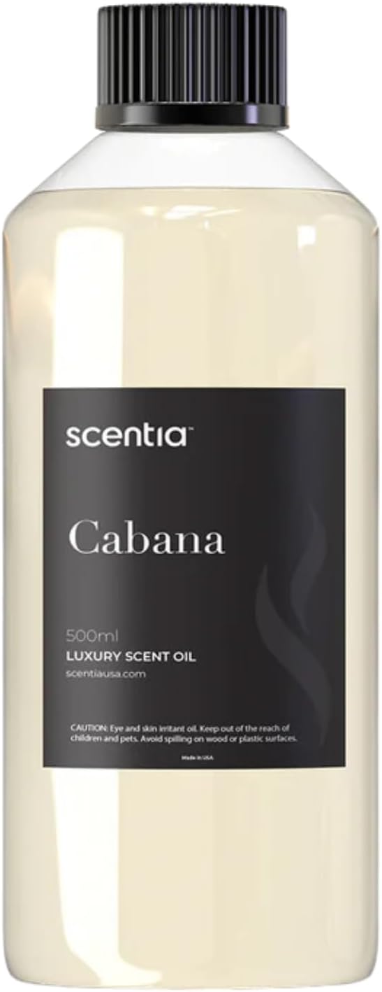 Hotel Diffuser Oil Inspired by The Ritz Carlton Hotel Scent - 500 ml 16.9 fl oz - Fragrance Oil Blend Jasmine, Bergamot & Fresh Marine Notes for Aromatherapy Diffusers and Humidifiers - Cabana