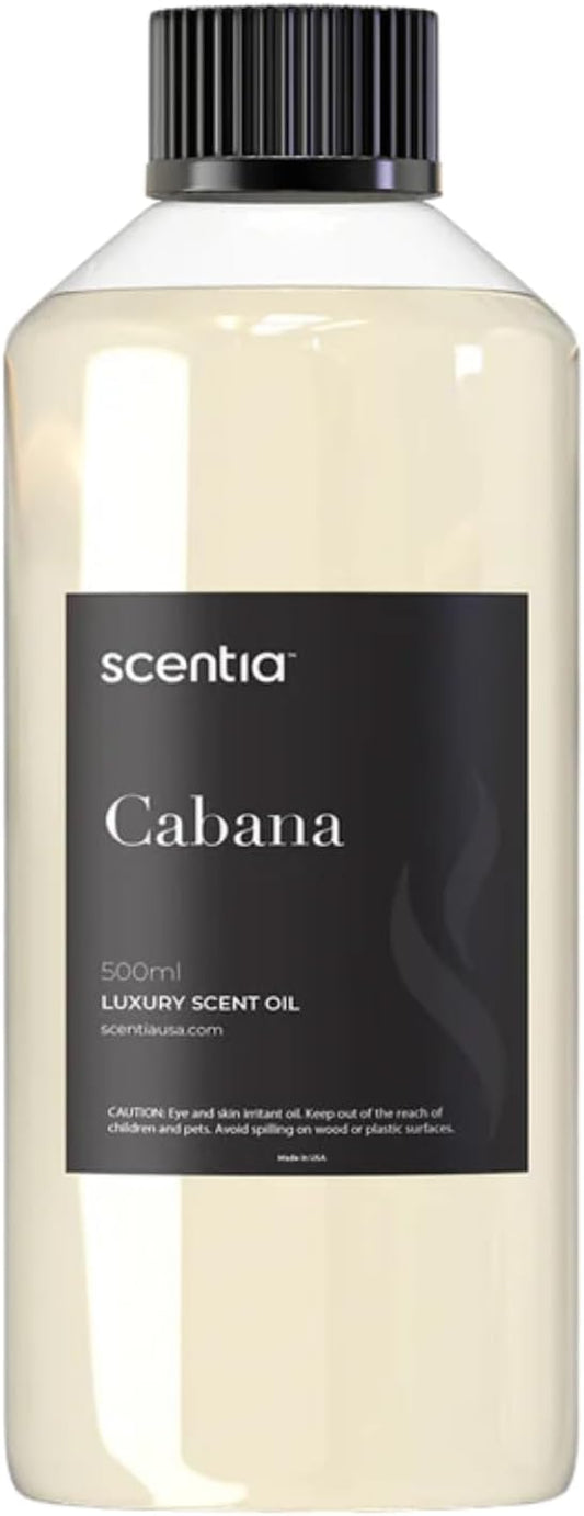 Hotel Diffuser Oil Inspired by The Ritz Carlton Hotel Scent - 500 ml 16.9 fl oz - Fragrance Oil Blend Jasmine, Bergamot & Fresh Marine Notes for Aromatherapy Diffusers and Humidifiers - Cabana