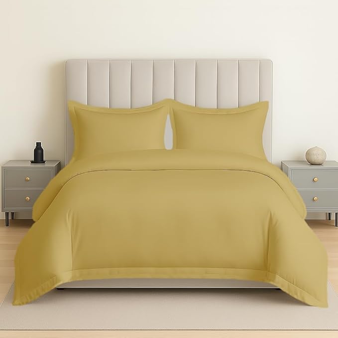 eBeddy Linens 800 Thread Count Ultra Silky Soft Egyptian Cotton Oversized King 120x98 Size 3-Pieces Duvet Cover Hidden Zipper Closer & Corner Ties Durable and Fade Resistant Taupe