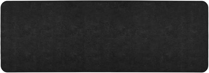 Black Bath Mat, Bathroom Rugs Non Slip Washable Thin Absorbent Quick Dry Bath Mat Fits Under Door Bathroom Floor Mat Perfect for Bath, Shower, or Sink 24"x70" Black