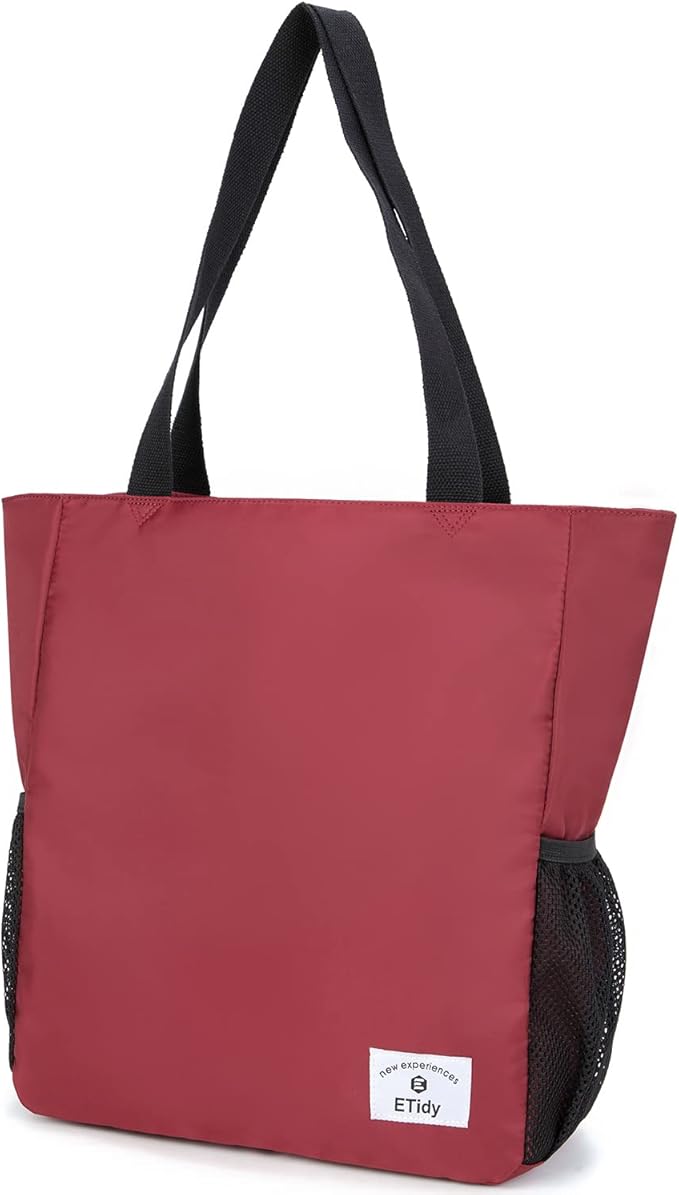 ETidy Large Capacity Foldable Tote Bag With Zipper Water-resistant SandproofWomen Beach Bag Handbag GymBag Travel ShoppingBag