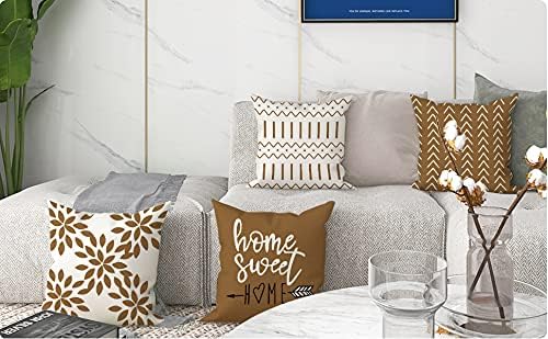YCOLL Pillow Covers 18x18 Set of 4, Modern Sofa Throw Pillow Cover, Decorative Outdoor Linen Fabric Pillow Case for Couch Bed Car 45x45cm