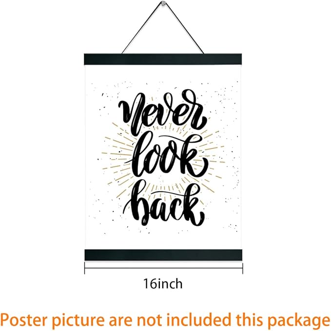 3 Pack Magnetic Poster Hanger Frame 16 inch Black- 16x24 16x22 16x20 Poster Frame for Wall Art Pictures Photos Prints Maps Diamond Art Painting