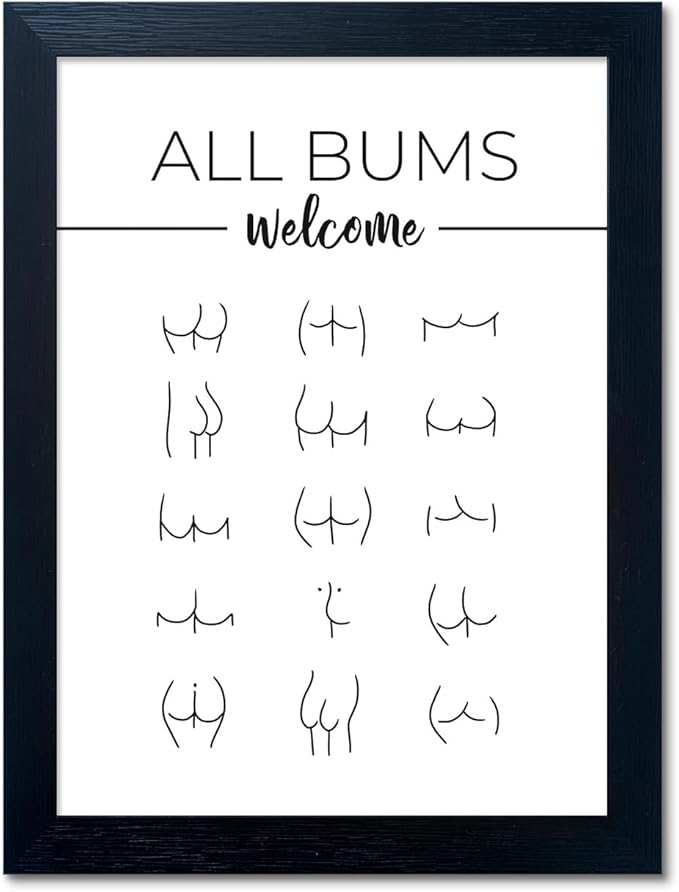 Funny Bathroom Wall Art Black and White Bathroom Wall Decor Humorous Guest Toilet ArtModern Minimalistic Canvas Print Paintings Artwork