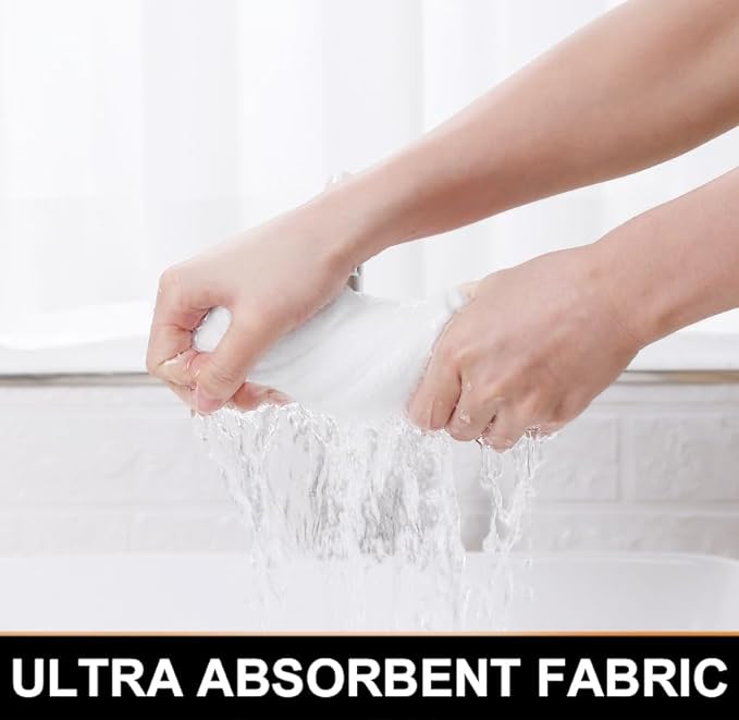 Homaxy 100% Cotton Waffle Weave Kitchen Towels, 13 x 28 Inches Super Absorbent and Machine Washable Dish Towels for Drying Dishes, 4-Packs, White