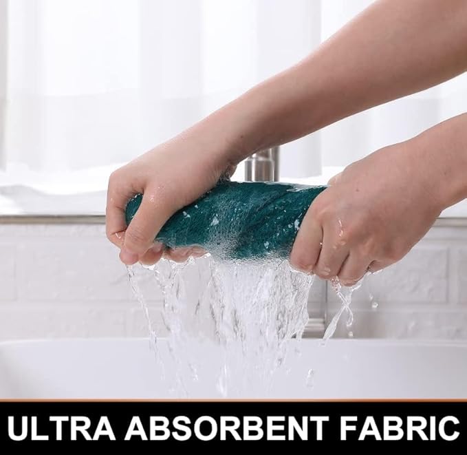 Homaxy 100% Cotton Waffle Weave Kitchen Towels, 13 x 28 Inches Super Absorbent and Machine Washable Dish Towels for Drying Dishes, 6-Packs, Green