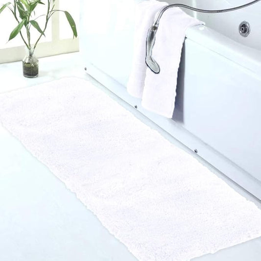 Walensee Large Bathroom Rug (24 x 72, White) Extra Soft and Absorbent Shaggy Bath Mat Machine Washable Microfiber Non Slip Luxury Floor Mat