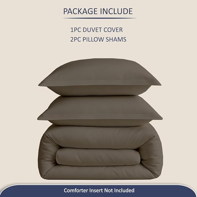 eBeddy Linens 800 TC Ultra Silky Soft Egyptian Cotton Super King Plus 120x120 Size 3-Pieces Duvet Cover Hidden Zipper Closer & Corner Ties Durable and Fade Resistant, Dark Grey Solid