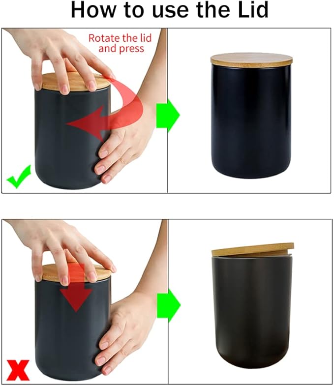 YYW Ceramics Food Storage Jar Canister with Airtight Seal Bamboo Lid, Simple Style Kitchen Canister for Food Storage, Store Coffee, Sugar, Tea, Spices and More (White (33.81oz/1000ml))