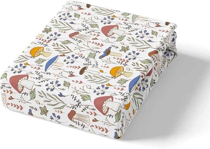 Feelyou Botanical Duvet Cover Set Mushroom Printed Comforter Cover for Kids Adults Leaves and Floral Bedding Set 1 Duvet Cover & 2 Pillowcases