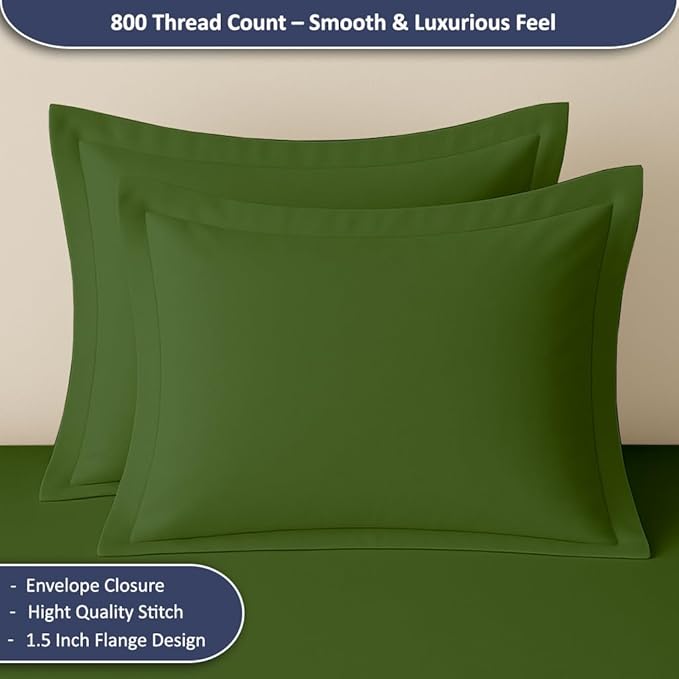 eBeddy Linens Duvet Cover Set Oversized King Plus 120x128 Inch 100% Cotton Soft and Breathable 3 Pieces (1 Duvet Cover & 2 Pillow Shams) Zipper Closure & Corner Ties, Moss