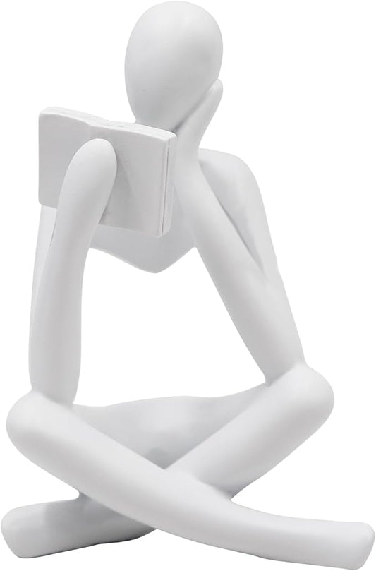 Reading Women Statue, Thinker Sculptures, Abstract Art Ornament, Modern Aesthetic Figurine Decoration, Suitable for Home Living Room Bedroom Office Shelf Table Desk Bookshelf Decor