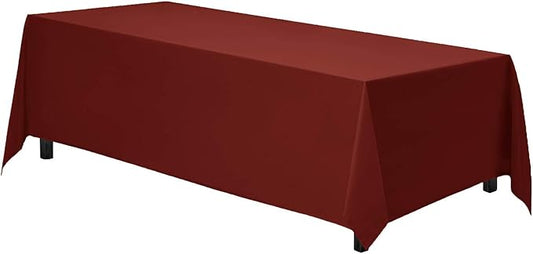 Gee Di Moda Rectangle Tablecloth - 70 x 120 Inch Burnt Orange Table Cloth for 6 or 8 Foot Rectangle Table - Heavy Duty Washable Fabric - for Buffet Table, Holiday Party, Dinner, Wedding & Baby Shower