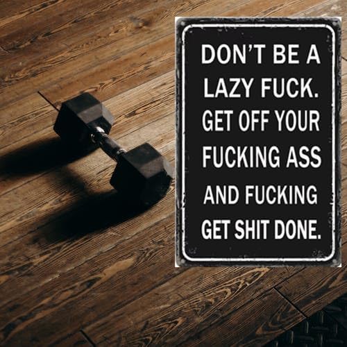Masleo Gym Sign 8x12 inches Funny Motivational Poster Tin Sign for Home Decor