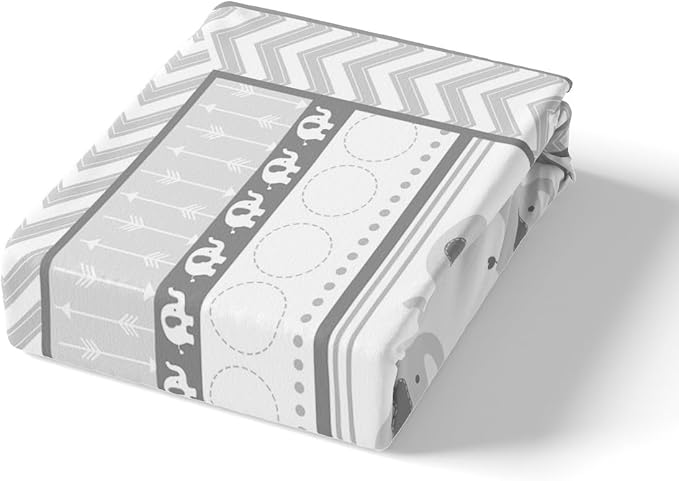 Kids Gray Elephant Bedding Set King Size for Woman Men,Cartoon Cute Animals Print Comforter Cover with 2 Pillowcases,Geometric Grid Stripes Arrow Circle Duvet Cover Set Microfiber Quilt Cover