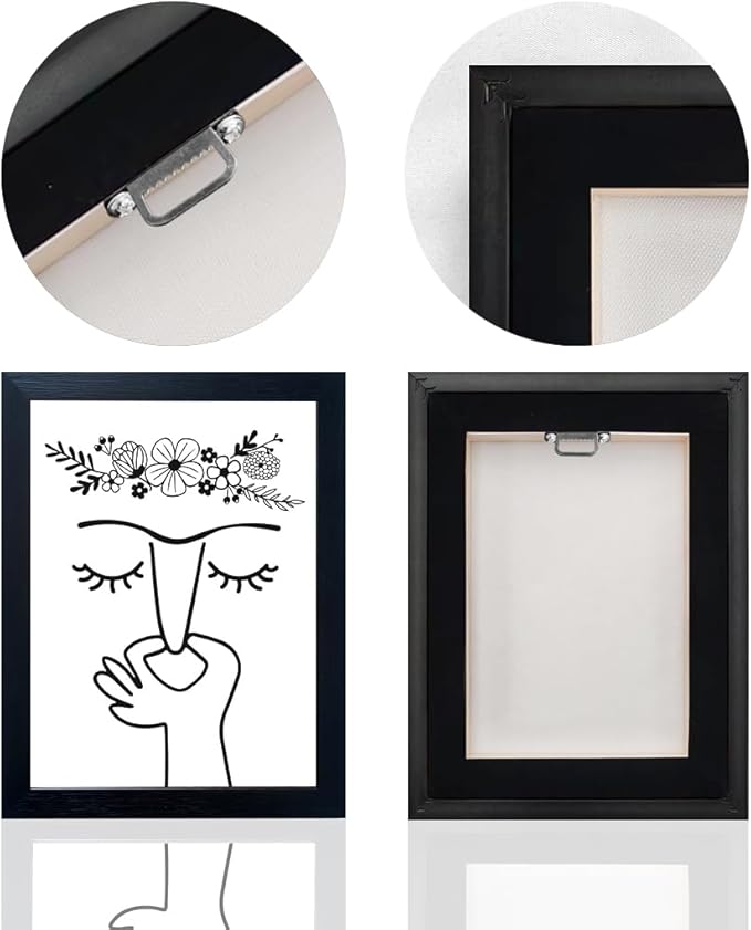 Bathroom Decor Wall Art Framed Funny Bathroom Sign Accesorries Humorous Guest Toilet Art Decor Modern Minimalistic Black and White Canvas Print Picture Painting