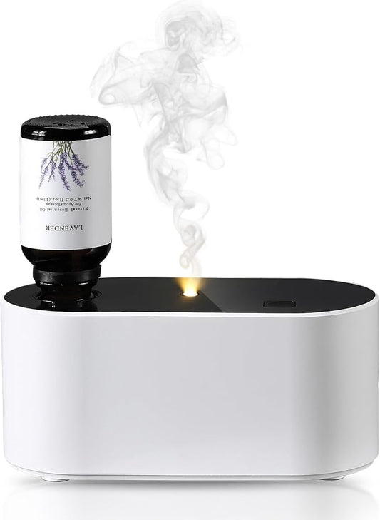 Waterless Diffuser for Essential Oil, Battery Operated Scent Air Aromatherapy Diffuser, Mini Aroma Diffusers with 3 Intermittent Mist Modes, Cycle Start, for 400 sq.ft Room Home Office Bedroom