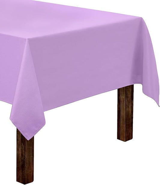 Gee Di Moda Rectangle Tablecloth - 60 x 126 Inch Lavender Table Cloth for 8 Foot Rectangle Table - Heavy Duty Washable Fabric - for 8 Ft Buffet Table, Holiday Party, Dinner, Wedding & Baby Shower