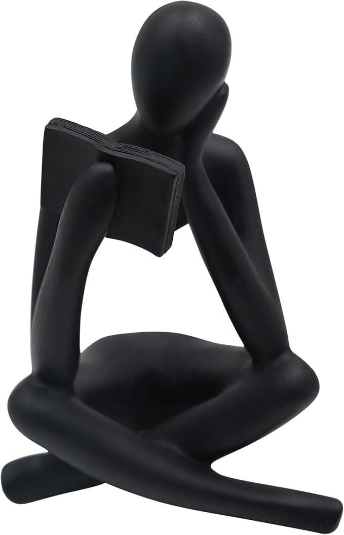 Reading Women Statue, Thinker Sculptures, Abstract Art Ornament, Modern Aesthetic Figurine Decoration, Suitable for Home Living Room Bedroom Office Shelf Table Desk Bookshelf Decor