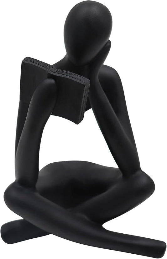 Reading Women Statue, Thinker Sculptures, Abstract Art Ornament, Modern Aesthetic Figurine Decoration, Suitable for Home Living Room Bedroom Office Shelf Table Desk Bookshelf Decor