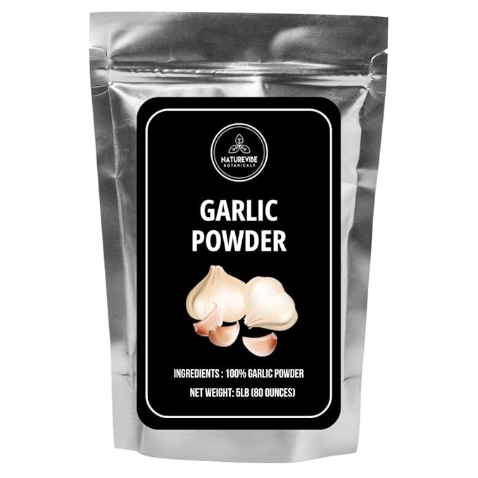 Naturevibe Botanicals Garlic Ground Powder, 5lbs | Raw, Gluten-Free & Non-GMO | Healthy Spice | Adds Flavor and Taste | [Packaging May Vary]