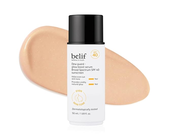 belif Dew Guard Vitamin C Glow Tint SPF 40 - Niacinamide, Hyaluronic Acid, Glow Booster + Serum + UVA/UVB Protection, Korean Tinted Mositurizer, 1.69 fl. oz