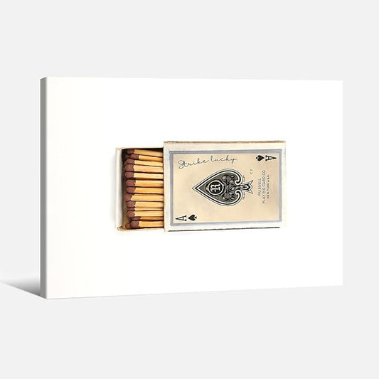 Retro Matches Poker Canvas Posters Vintage Ace of Spades Playing Cards Matchbox Wall Art 08x10 inch Framed Trendy Preppy Wall Decor Funky Aesthetic Prints for Living Room