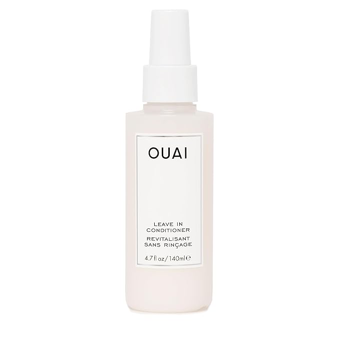 OUAI Leave In Conditioner & Heat Protectant Spray - Prime Hair for Style, Smooth Flyaways, Add Shine and Use as Detangling Spray - No Parabens, Sulfates or Phthalates (4.7 oz)