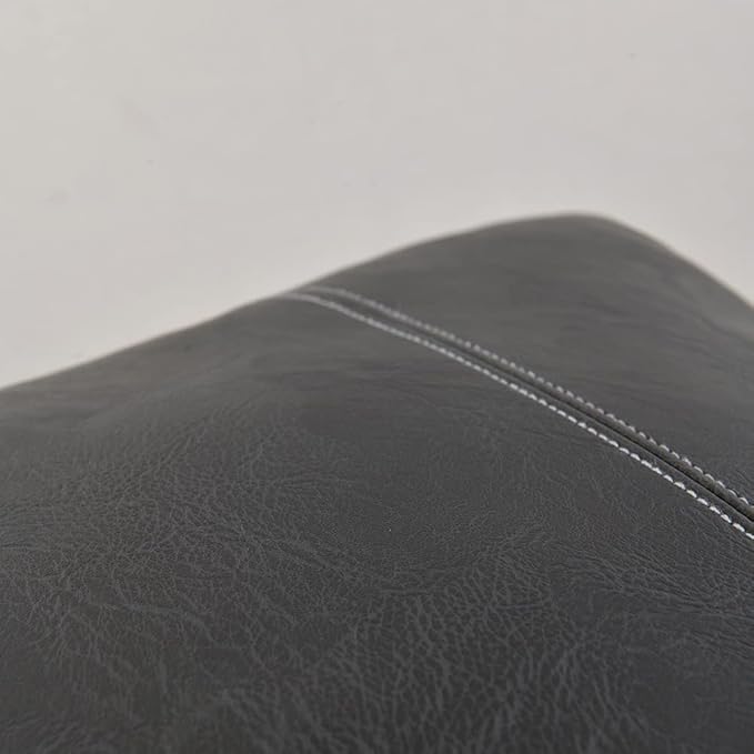 Fancy Homi 2 Packs Dark Gray Long Lumbar Faux Leather Decorative Throw Pillow Covers 12x24 Inch for Outdoor Couch Bed, Modern Farmhouse Boho Home Decor, Grey Hand Stitched Cushion Case 30x60 cm