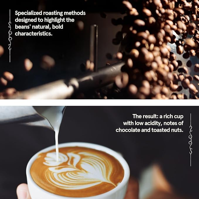 BROOKLYN COFFEE Whole Bean, Classic Dark Roast (2lb) Bold, Smooth Taste, Intense Aroma - Fresh Bulk Coffee Beans Roasted Weekly in NYC