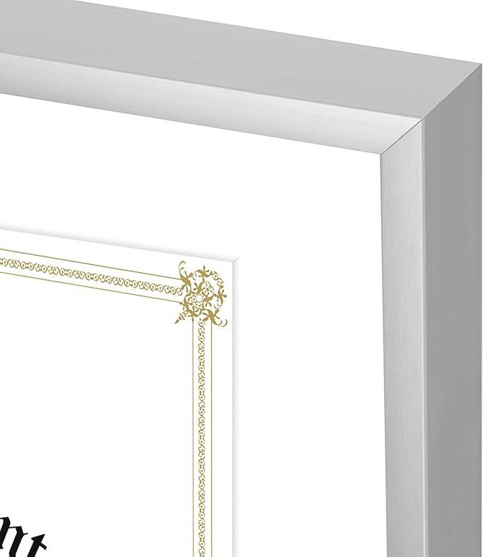 Golden State Art 14x11 Picture Frame 3 Pack - Aluminum Frames with 8.5x11 Removable Mats & Real Glass, Display 11x14 Photos or 8.5x11 Certificates - Silver Gallery Wall Frames for Home Office Decor