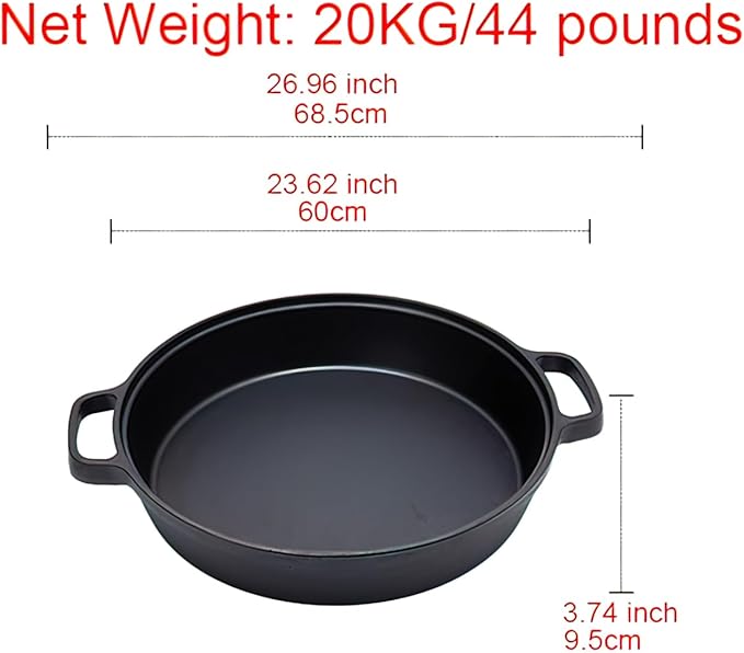 LI-GELISI Oversized Cast Iron Skillet (24 inch)