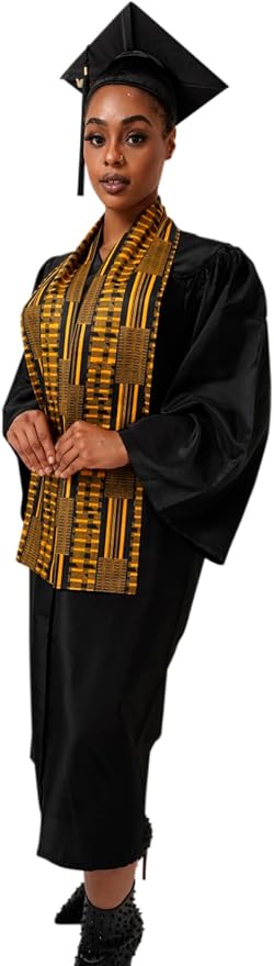 Dupsie's 1pc Kente African Print Graduation Stole, Made in Africa Black History, Festivals, Cultural, HBCU, Graduate, Schools