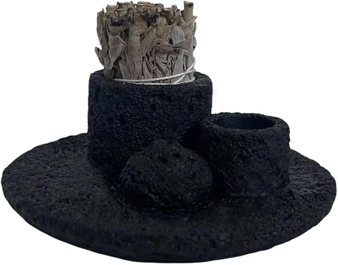 4 in 1 Cement Holder for Incense Sticks/Palo Santo/Sage Sticks/Candle