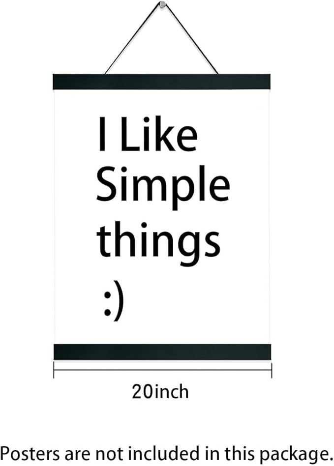 3 Pack Magnetic Poster Hanger Frame 20 Inch Black,20x24 20x30 20x28 Poster Frame Wood Magnet Frames Hangers for Photos Pictures Prints Maps Scrolls Canvas Artwork Diamond Art Painting,