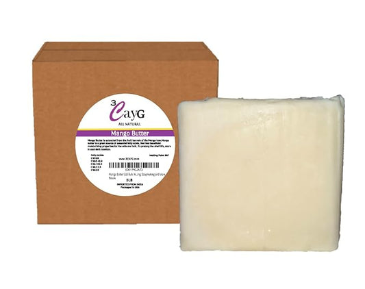 Mango Butter 5LB All Natural Bulk| Great for Whipped Body Butter Lotion and Soap Making Wild Harvested Naturally Refined