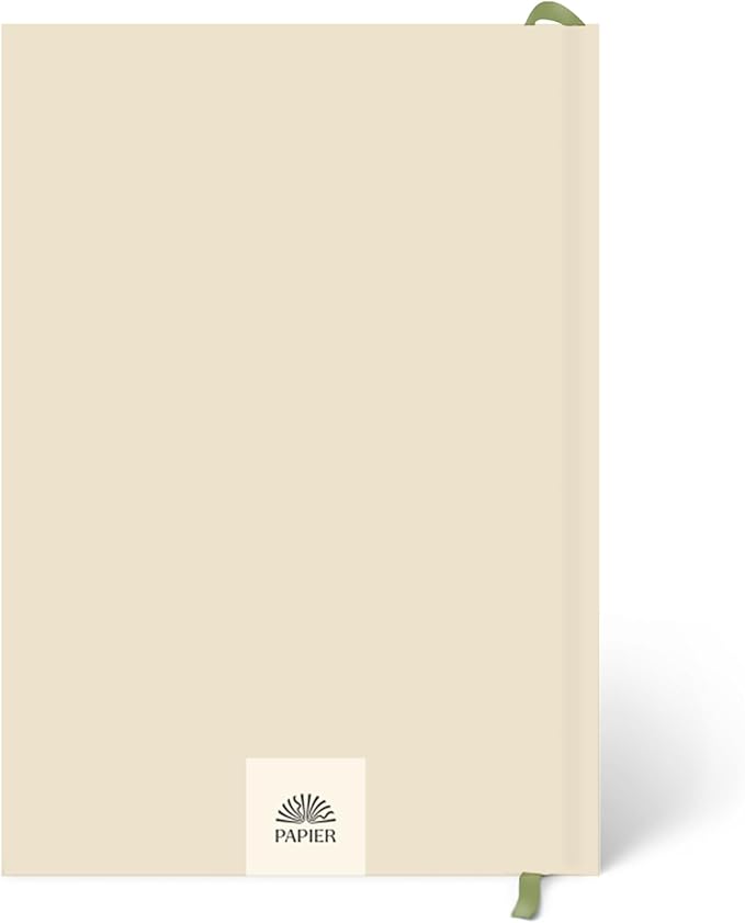 Papier Daily Wellness Journal Diary - Beige, 8.46"L x 6.02"W | Hardback Cover Wellbeing, Gratitude & Mindset Diary for Personal Growth, Mindfulness & Reflection | Track Goals, Sleep & Lifestyle Habits