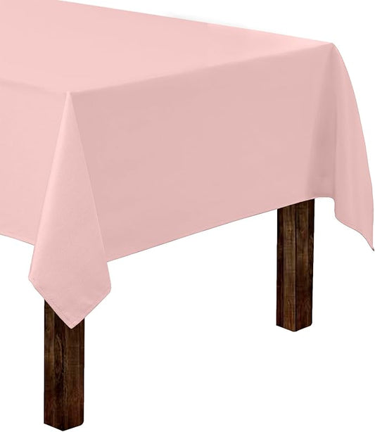 Gee Di Moda Rectangle Tablecloth - 60 x 126 Inch Pink Table Cloth for 8 Foot Rectangle Table - Heavy Duty Washable Fabric - for 8 Ft Buffet Table, Holiday Party, Dinner, Wedding & Baby Shower