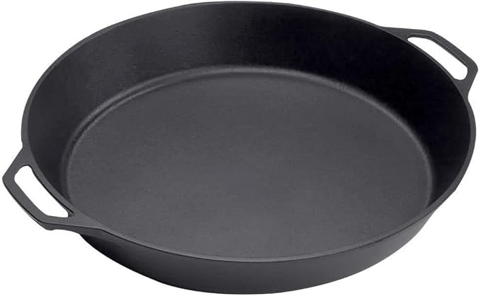 20-inch Pre-Seasoned Cast Iron Skillet - Dual Assist Handles - Nitrided Rust-Proof - For Oven, Stovetop, Grill & Campfire